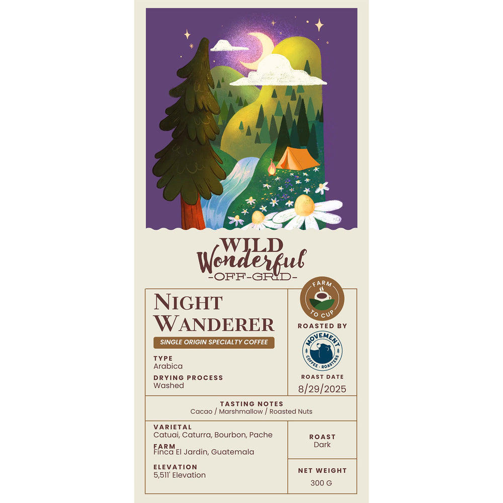 Night Wanderer  Coffee label